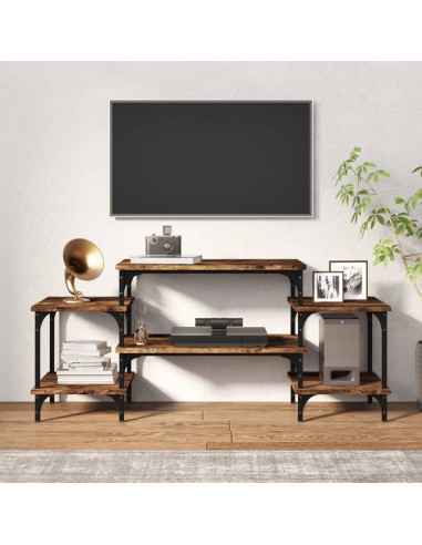 Mobile Porta TV Rovere Fumo 117x35x52 cm in Legno Multistrato