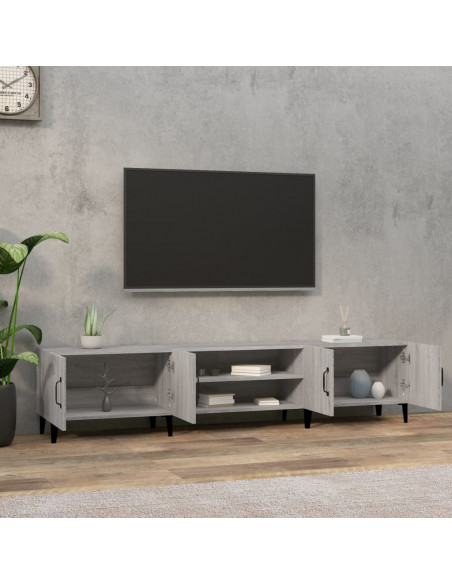 Mobile TV Grigio Sonoma 180x31,5x40 cm in Legno Multistrato