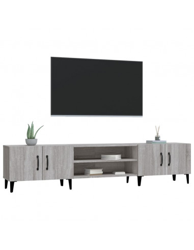 Mobile TV Grigio Sonoma 180x31,5x40 cm in Legno Multistrato