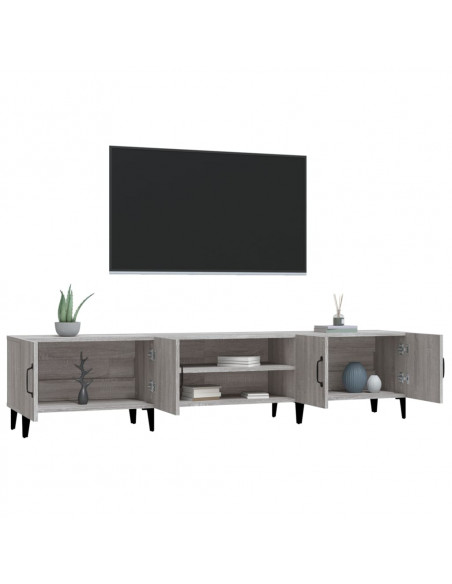 Mobile TV Grigio Sonoma 180x31,5x40 cm in Legno Multistrato