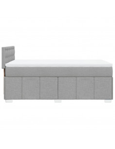 Giroletto a Molle con Materasso Grigio Chiaro 90x200 cm Tessuto 2