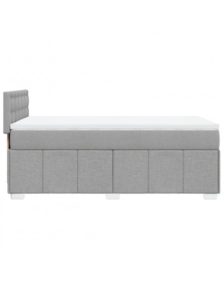 Giroletto a Molle con Materasso Grigio Chiaro 90x200 cm Tessuto