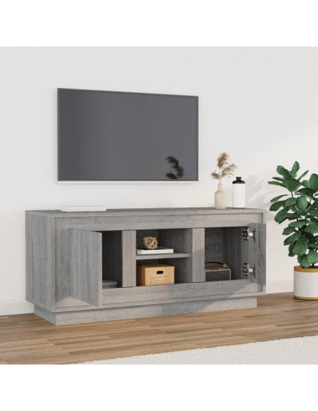 Mobile TV Grigio Sonoma 102x35x45 cm in Legno Multistrato