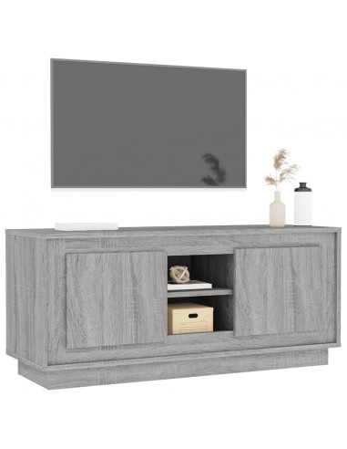 Mobile TV Grigio Sonoma 102x35x45 cm in Legno Multistrato