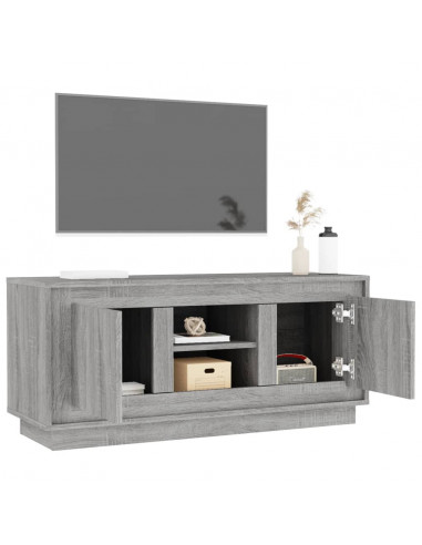 Mobile TV Grigio Sonoma 102x35x45 cm in Legno Multistrato