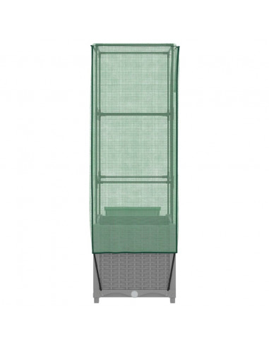 Letto Rialzato con Copertura Serra Effetto Rattan 40x40x139 cm