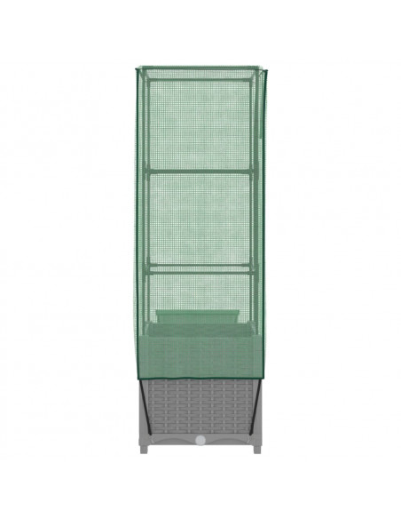 Letto Rialzato con Copertura Serra Effetto Rattan 40x40x139 cm