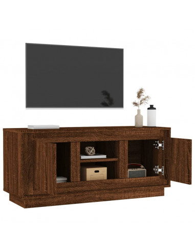 Mobile TV Rovere Marrone 102x35x45 cm in Legno Multistrato