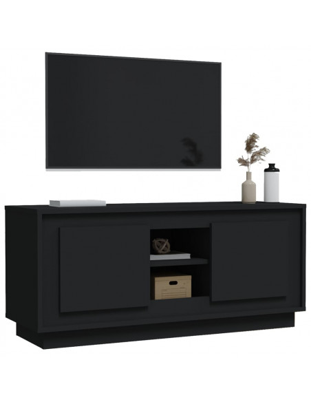 Mobile Porta TV Nero 102x35x45 cm in Legno Multistrato
