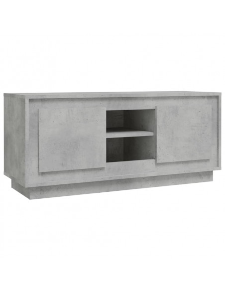 Mobile Porta TV Grigio Cemento 102x35x45cm in Legno Multistrato