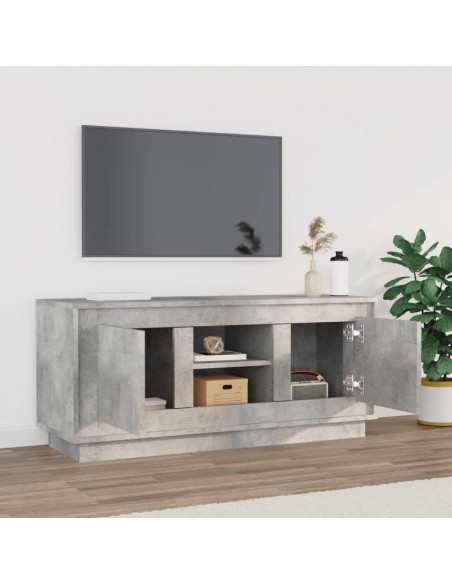 Mobile Porta TV Grigio Cemento 102x35x45cm in Legno Multistrato