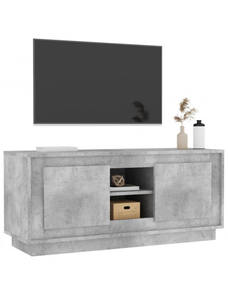 Mobile Porta TV Grigio Cemento 102x35x45cm in Legno Multistrato