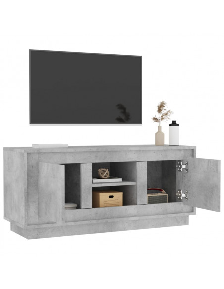Mobile Porta TV Grigio Cemento 102x35x45cm in Legno Multistrato