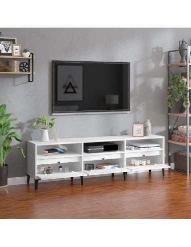 Mobile Porta TV Bianco 150x30x44,5 cm in Legno Multistrato