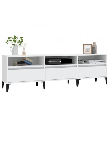 Mobile Porta TV Bianco 150x30x44,5 cm in Legno Multistrato