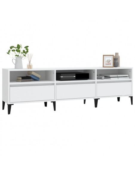 Mobile Porta TV Bianco 150x30x44,5 cm in Legno Multistrato