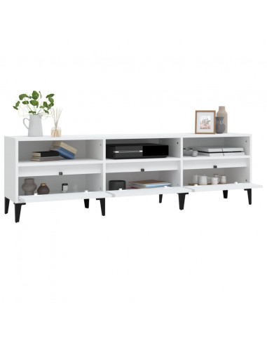 Mobile Porta TV Bianco 150x30x44,5 cm in Legno Multistrato