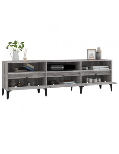 Mobile Porta TV Grigio Sonoma 150x30x44,5 cm Legno Multistrato