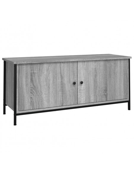 Mobile TV con Ante Grigio Sonoma 102x35x45 cm Legno Multistrato