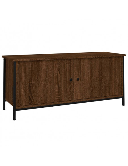 Mobile TV con Ante Rovere Marrone 102x35x45cm Legno Multistrato
