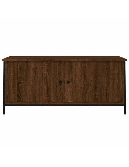 Mobile TV con Ante Rovere Marrone 102x35x45cm Legno Multistrato