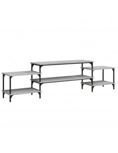 Mobile Porta TV Grigio Sonoma 197x35x52 cm in Legno Multistrato 2