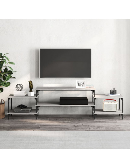 Mobile Porta TV Grigio Sonoma 197x35x52 cm in Legno Multistrato