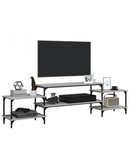 Mobile Porta TV Grigio Sonoma 197x35x52 cm in Legno Multistrato
