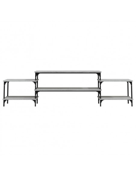 Mobile Porta TV Grigio Sonoma 197x35x52 cm in Legno Multistrato