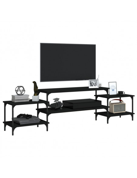 Mobile Porta TV Nero 197x35x52 cm in Legno Multistrato