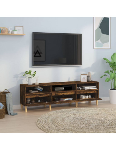 Mobile Porta TV Rovere Fumo 150x30x44,5 cm in Legno Multistrato