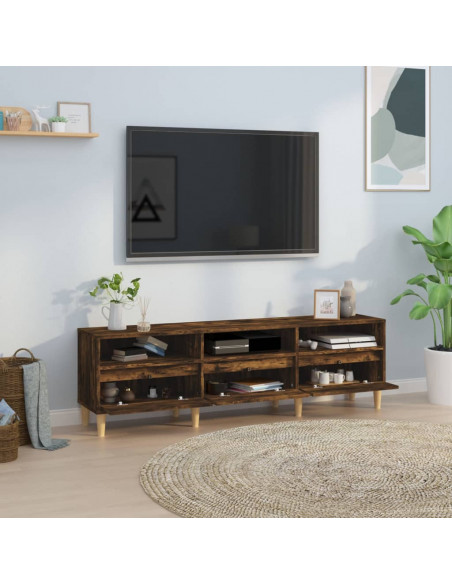 Mobile Porta TV Rovere Fumo 150x30x44,5 cm in Legno Multistrato