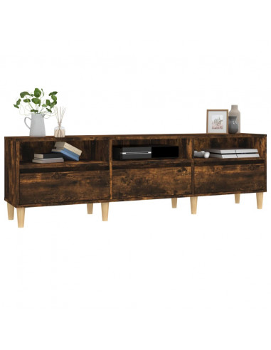 Mobile Porta TV Rovere Fumo 150x30x44,5 cm in Legno Multistrato