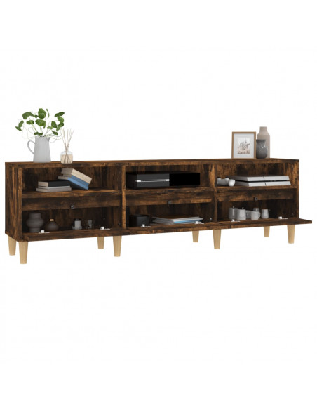 Mobile Porta TV Rovere Fumo 150x30x44,5 cm in Legno Multistrato