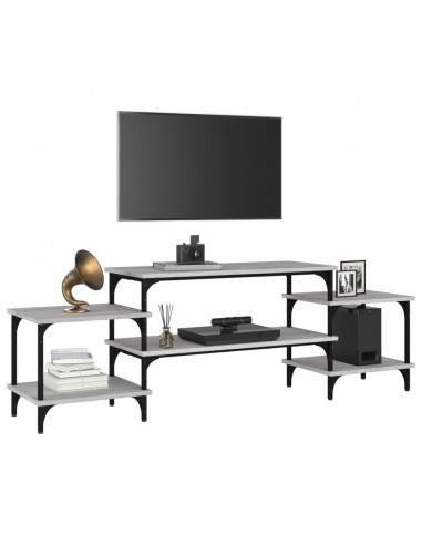 Mobile Porta TV Grigio Sonoma 157x35x52 cm in Legno Multistrato