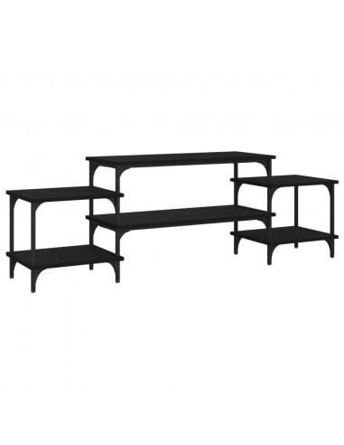 Mobile Porta TV Nero 157x35x52 cm in Legno Multistrato