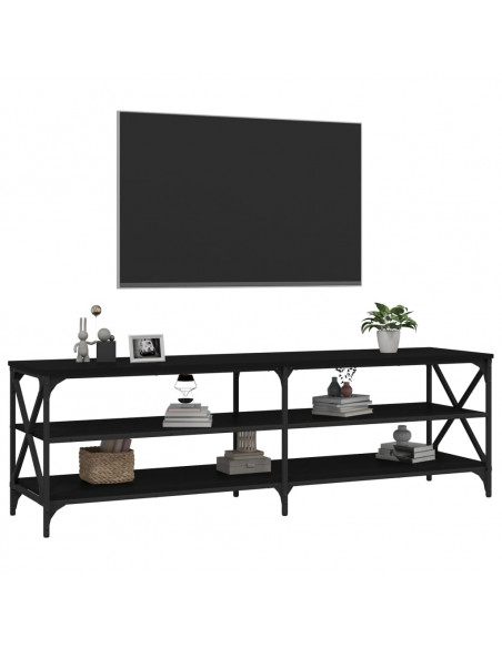 Mobile Porta TV Nero 160x40x50 cm in Legno Multistrato