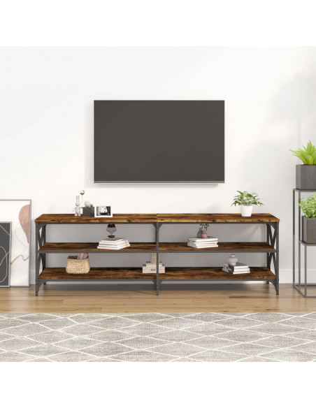 Mobile TV Rovere Fumo 160x40x50 cm in Legno Multistrato