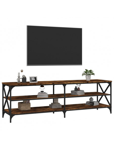 Mobile TV Rovere Fumo 160x40x50 cm in Legno Multistrato