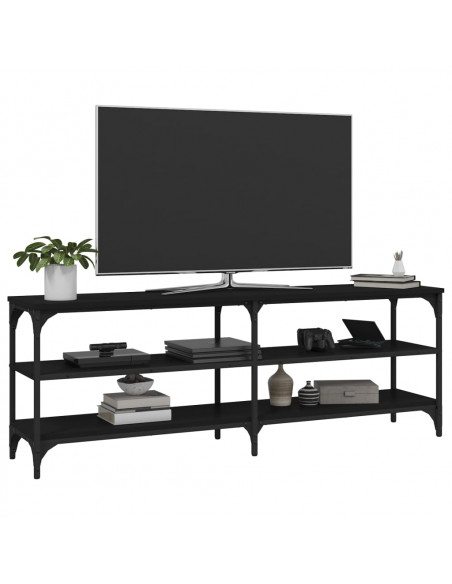 Mobile Porta TV Nero 140x30x50 cm in Legno Multistrato