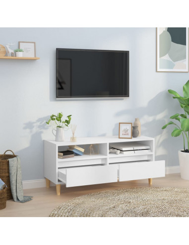 Mobile Porta TV Bianco 100x34,5x44,5 cm in Legno Multistrato
