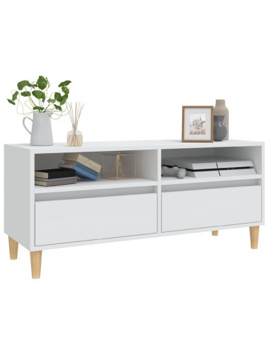 Mobile Porta TV Bianco 100x34,5x44,5 cm in Legno Multistrato
