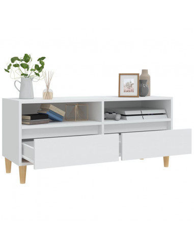 Mobile Porta TV Bianco 100x34,5x44,5 cm in Legno Multistrato