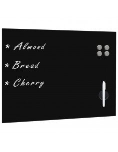 Lavagna Magnetica a Parete in Vetro 80x60 cm Nera 2