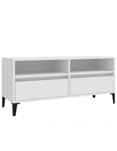 Mobile Porta TV Bianco 100x34,5x44,5 cm in Legno Multistrato 2