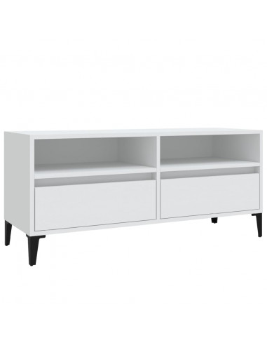 Mobile Porta TV Bianco 100x34,5x44,5 cm in Legno Multistrato