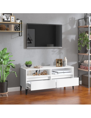 Mobile Porta TV Bianco 100x34,5x44,5 cm in Legno Multistrato