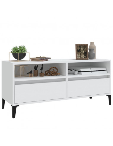 Mobile Porta TV Bianco 100x34,5x44,5 cm in Legno Multistrato
