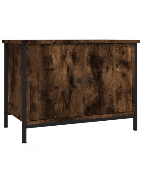Mobile TV con Ante Rovere Fumo 60x35x45 cm in Legno Multistrato