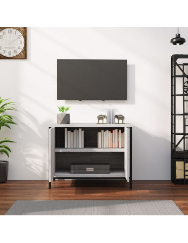 Mobile TV con Ante Grigio Sonoma 60x35x45 cm Legno Multistrato